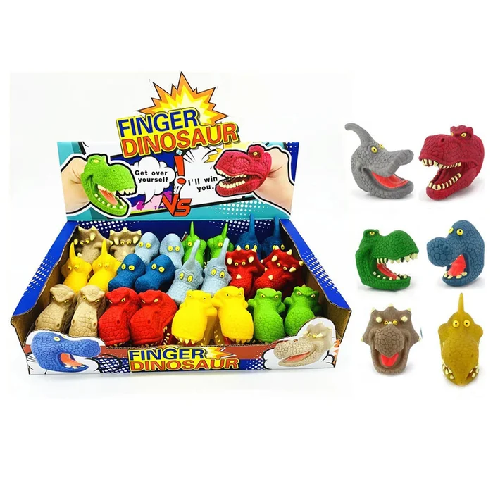 Toy Dinosaur Finger Puppets – 6 Styles – Box of 24