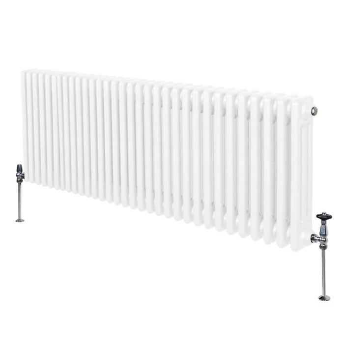 Traditional 3 Column Radiator 600mm x 1462mm Modern Central Heating Heater Gloss White Carbon Steel Horizontal Wall Mounted Kitchen Living Room Bathroom Cleaning Brush Fixing Kit & Brackets