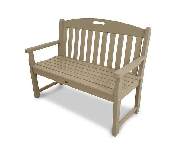 Trex Outdoor Furniture Yacht Club 47.5-in W x 36-in H Sand Castle Plastic Garden Bench