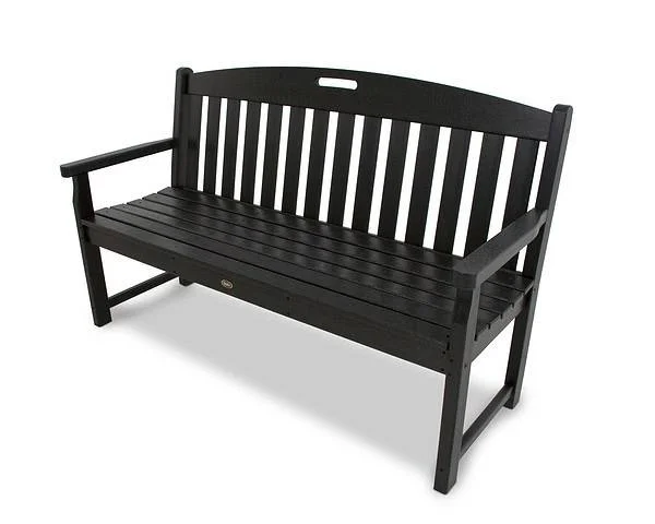 Trex Outdoor Furniture Yacht Club 59.5-in W x 36-in H Charcoal Black Plastic Garden Bench