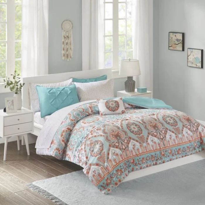 Twin Boho Comforter Set with Bed Sheets GL-B03595867