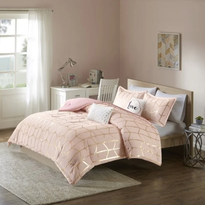 Twin/Twin XL Metallic Printed Comforter Set GL-B03595840