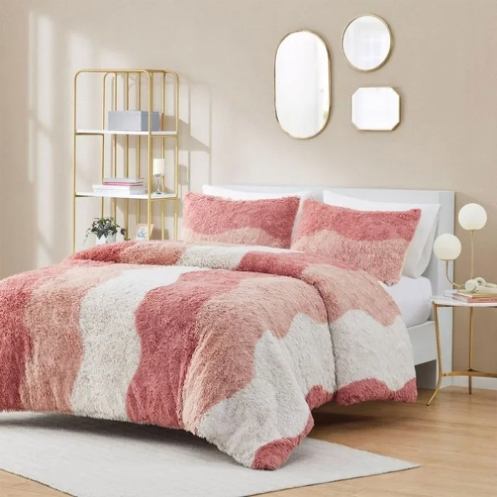 Twin/Twin XL Ombre Shaggy Faux Fur Comforter Set GL-B035129807