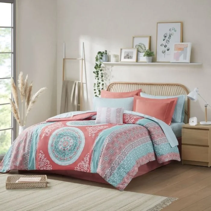 Twin XL Boho Comforter Set with Bed Sheets GL-B03595823