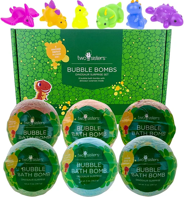 Two Sisters Spa Bubble Bombs Dinosaur Surprise Set | Bath Bombs for Kids Toys