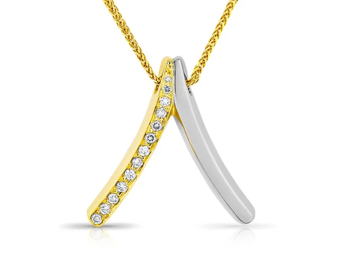 Two Tone Diamond Necklace
