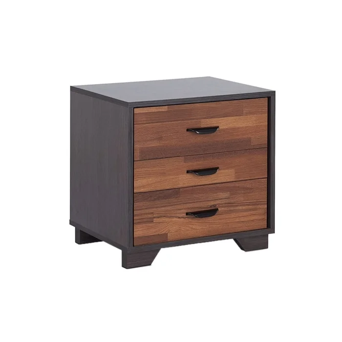 Two-tone Finish Nightstand with 3 Drawers, Walnut and Espresso GL-B016P253966