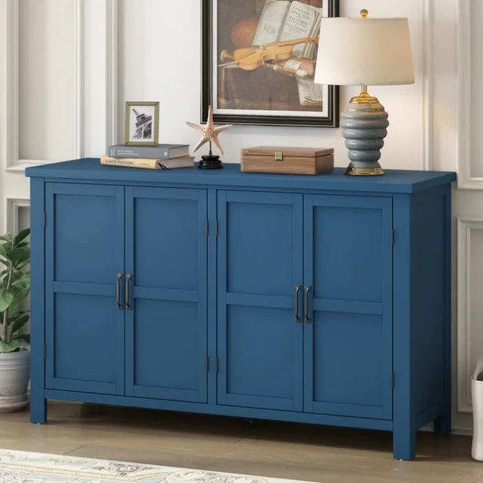 U_STYLE 4-Door Storage Sideboard with Adjustable Shelves and Retro Atimon Handles ,Ample GL-N711P218615V