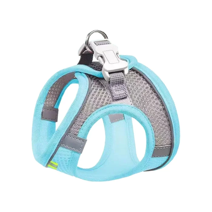 Undershirt Style Pet Chest Harness Summer Breathable Reflective Dog Leash, Style: Single Blue(XXS)