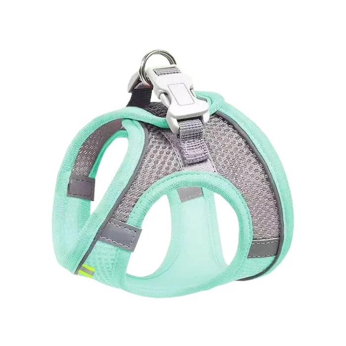 Undershirt Style Pet Chest Harness Summer Breathable Reflective Dog Leash, Style: Single Green(XS)