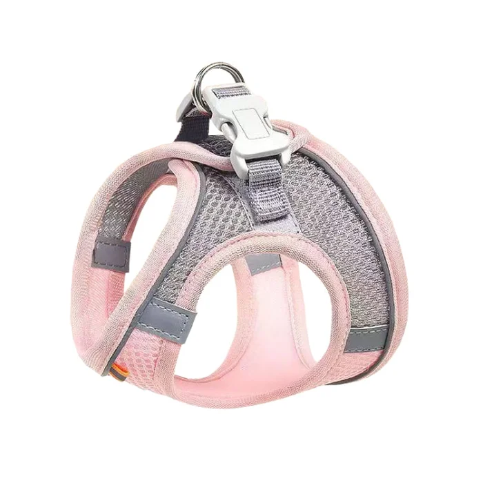 Undershirt Style Pet Chest Harness Summer Breathable Reflective Dog Leash, Style: Single Pink(XS)