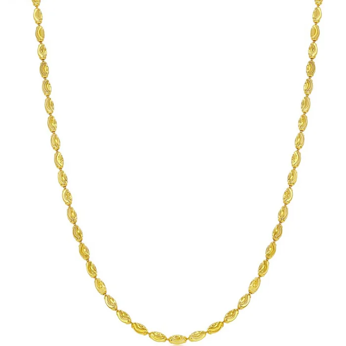 Unisex Chain – Sterling Silver 2mm Oval Moon Cut, 20 Inch | Q-5738-20