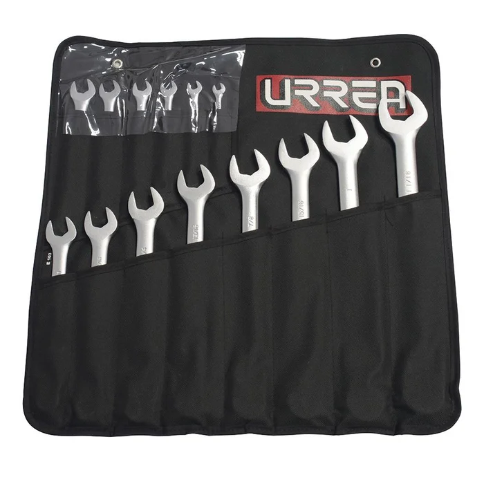 URREA 14-Piece Set 12-point Standard (SAE) Standard Combination Wrench Includes Soft Case