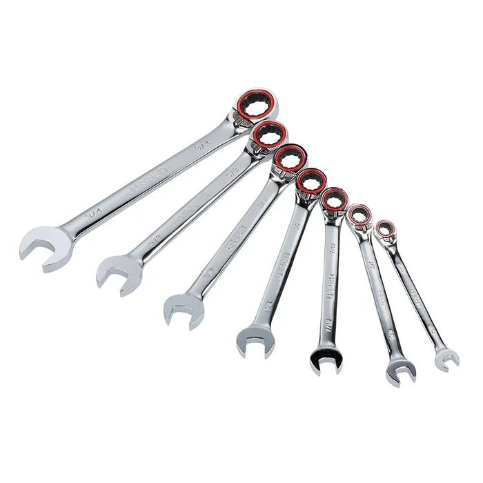 URREA 7-Piece Set 12-point Standard (SAE) Locking Flexible Head Ratchet Wrench