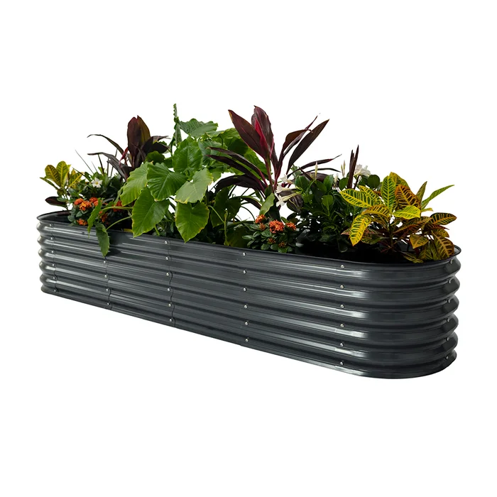 Vego Garden 42-Inches W x 78-Inches L x 17-Inches H Modern Gray Metal Raised Garden Bed