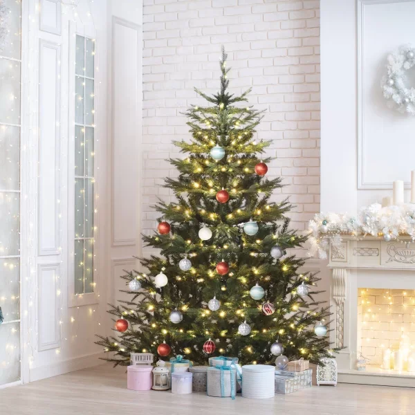 VEIKOUS 6-ft Aspen Fir Pre-lit Artificial Christmas Tree with White LED Lights