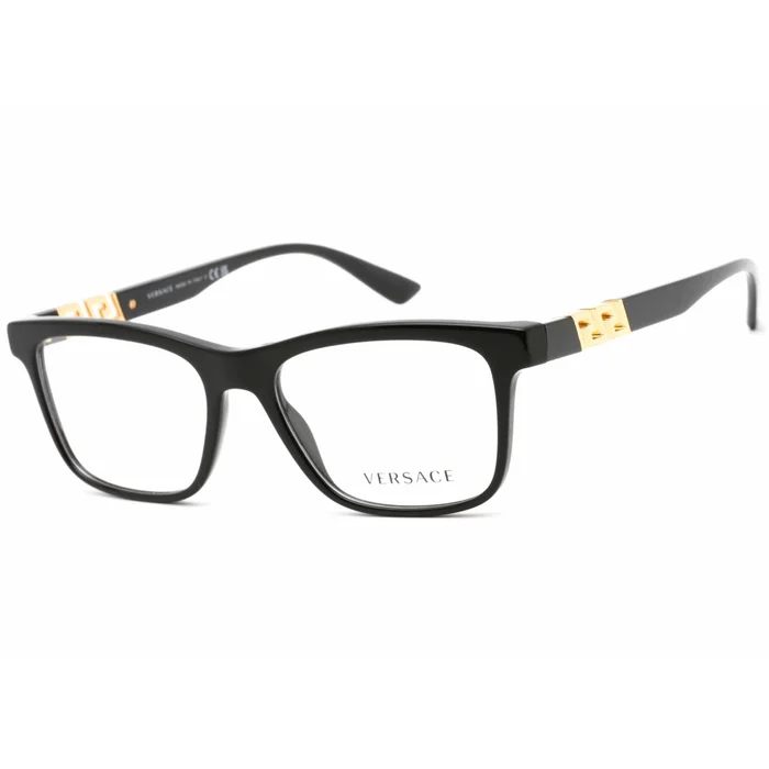 Versace Men’s Eyeglasses – Black Plastic Rectangular Frame Clear Lens | VE3319 GB1