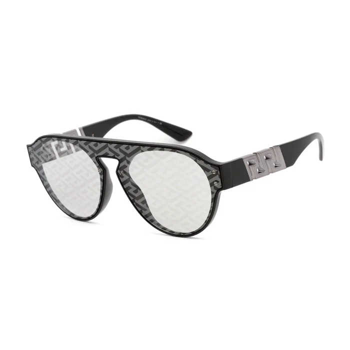 Versace Men’s Sunglasses – Black Plastic Round Frame Light Grey Frame | VE4420 GB1/AL