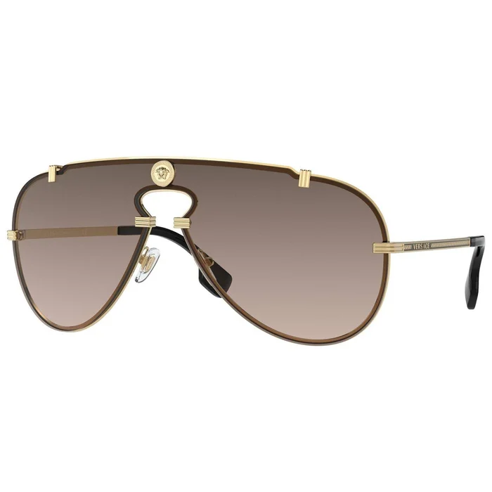 Versace Men’s Sunglasses – Brown Gradient Lens Full-Rim Metal Frame | VE2243 100213