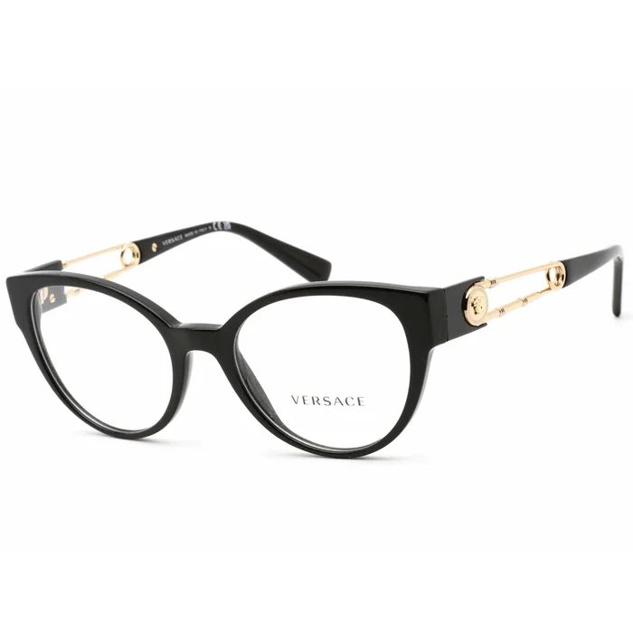 Versace Women’s Eyeglasses – Black Cat Eye Plastic Frame Demo Lens | 0VE3307F GB1