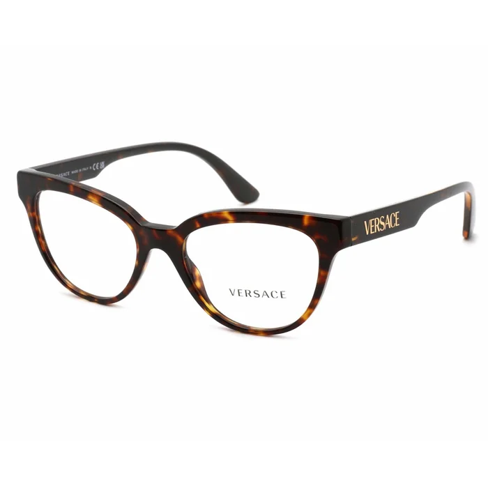 Versace Women’s Eyeglasses – Havana Cat-Eye Full-Rim Plastic Frame | 0VE3315 108