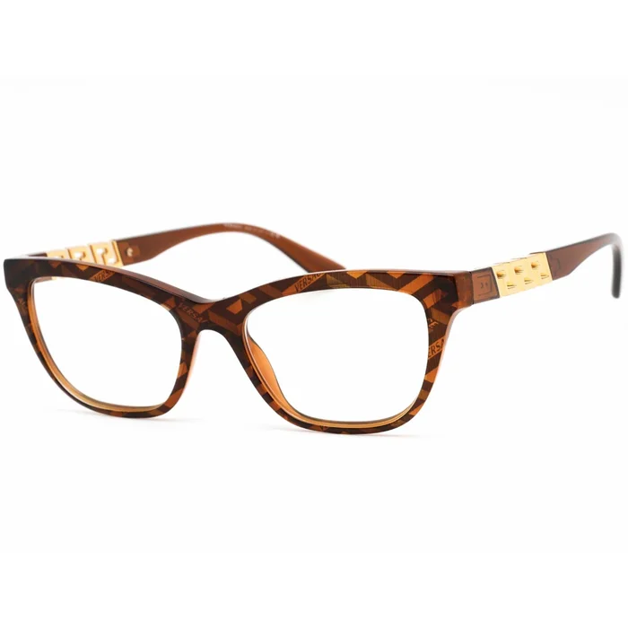 Versace Women’s Eyeglasses – Havana Print Monogram Cat-Eye Frame | 0VE3318 5354
