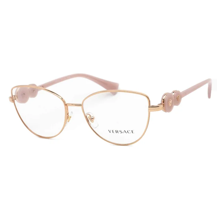 Versace Women’s Eyeglasses – Rose Gold Cat Eye Metal Frame Demo Lens | 0VE1284 1412