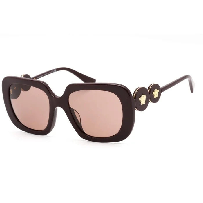 Versace Women’s Sunglasses – Bordeaux Plastic Square Frame Brown Lens | VE4434F 538273