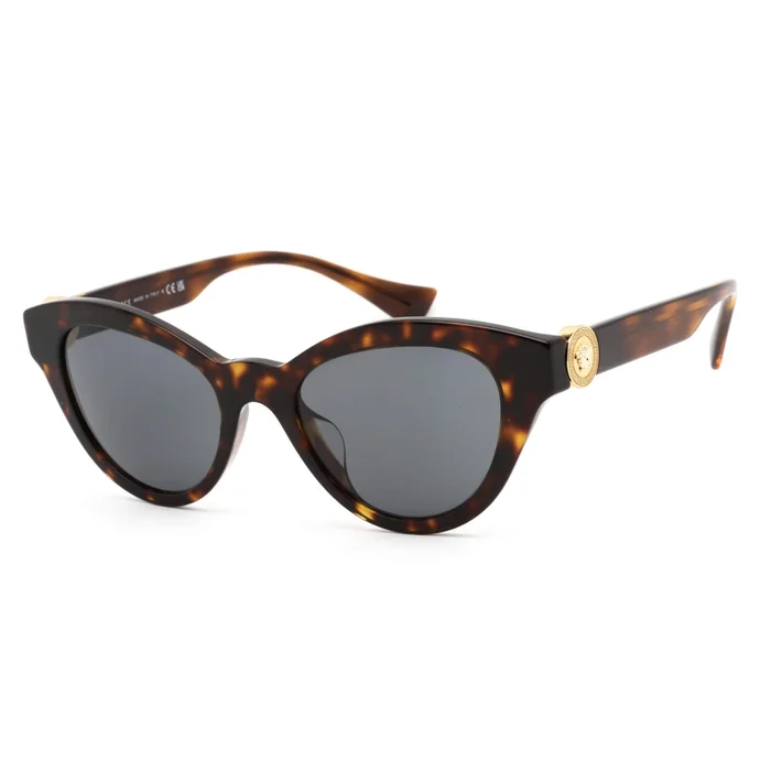 Versace Women’s Sunglasses – Dark Havana Full Rim Cat Eye Frame | VE4435F 108/87