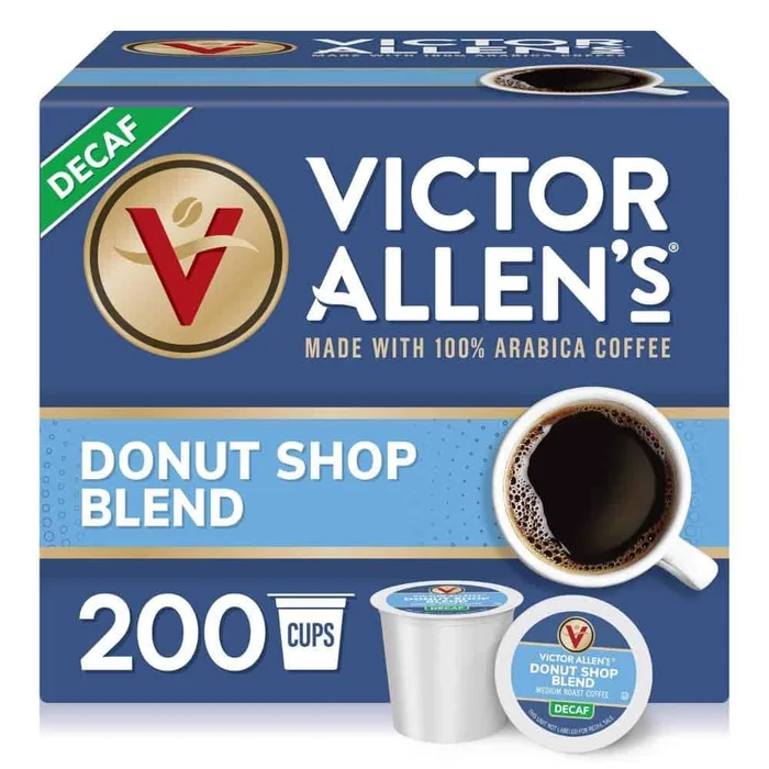 Victor Allen’s Coffee Decaf Donut Shop Blend, Medium Roast, 200 Count, Single Serve Coffee Pods for Keurig K-Cup Brewers