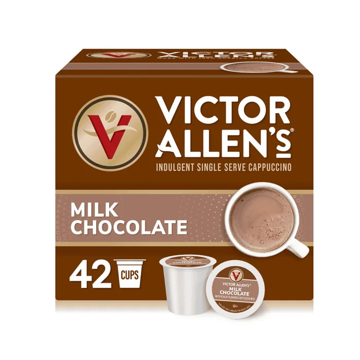 Victor Allen’s Coffee Milk Chocolate Flavored Hot Cocoa Mix, 42 Count, Single Serve K-Cup Pods for Keurig K-Cup Brewers