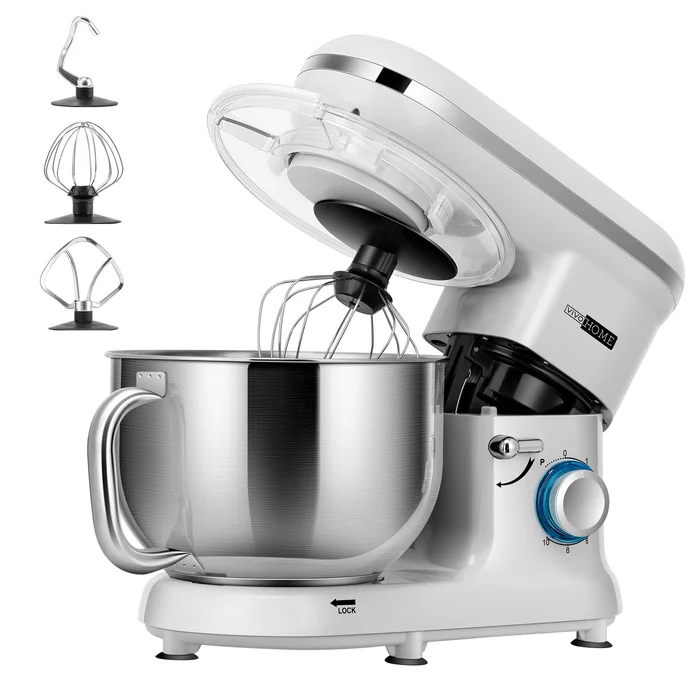 VIVOHOME Stand Mixer, 660W 10 Speed 6 Quart Tilt-Head Kitchen Electric Food Mixer, Silver