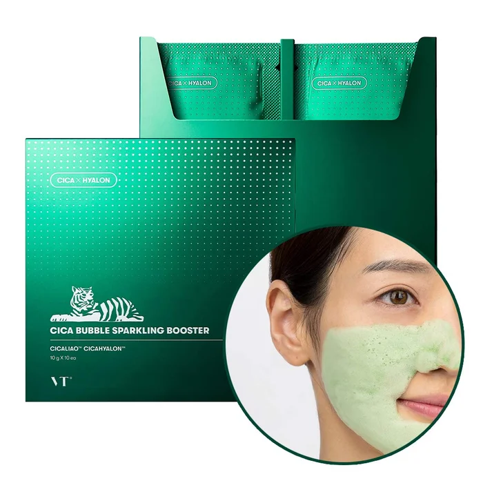 VTCOSMETICS VT Cica Cica Sparkling Bubble Booster 10g x 10 moisturizing moist moisture dry skin moisturizing pore care carbonated pack foam pack keratin care