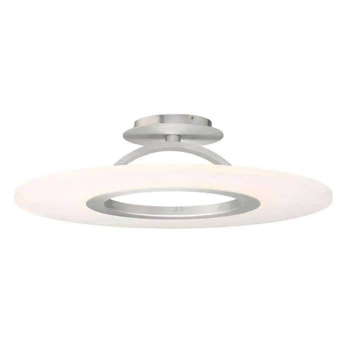 WAC Lighting Elektron 28 in. 1-Light Brushed Aluminum LED Semi-Flush Mount