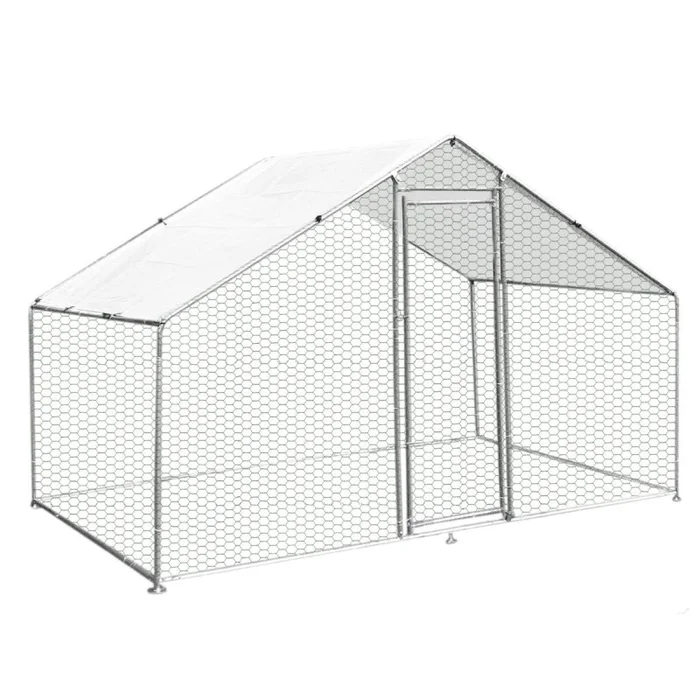 Walk In Chicken Run Cage Coop 3m x 2m x 2m Dog Pen House Kennel Large Metal Enclosure Rabbits Ducks Poultry Roof Cover Shelter Sunshade Pets Outdoor Backyard Farm Animal
