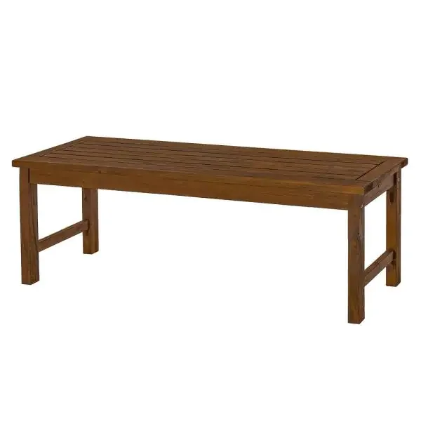 Walker Edison Furniture Company Boardwalk Dark Brown Acacia Wood Outdoor Bench