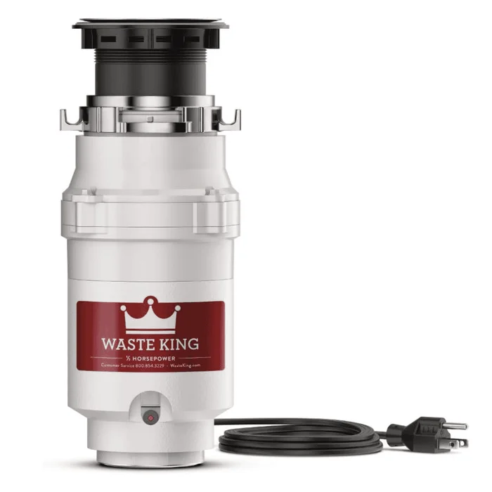 Waste King 1/2 HP Garbage Disposal with Power Cord for Kitchen Sink Food Waste, L-1001