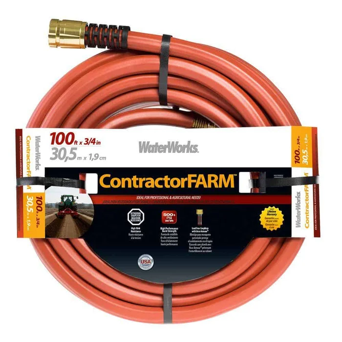 WATERWORKS CWWCFT34100 ContractorFarm 3/4 in. x 100 ft. Heavy Duty Contractor Water Hose