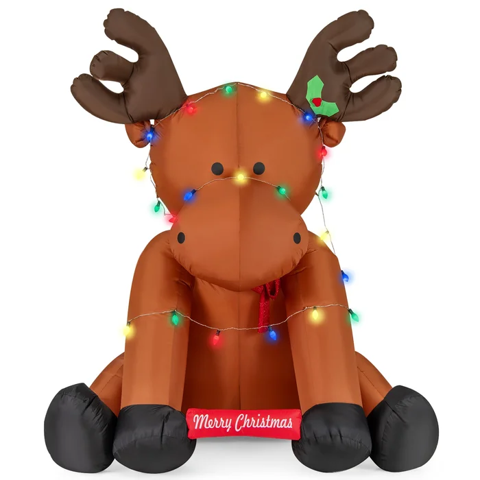 WELLFOR 8.5-ft Lighted Reindeer Christmas Inflatable