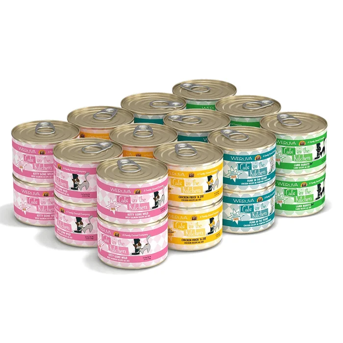Weruva Cats in the Kitchen, Kitchen Cuties Variety Pack, Wet Cat Food by Weruva, 6oz Cans (Pack of 24)