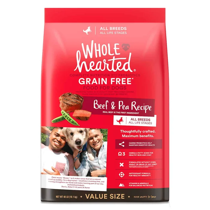WholeHearted Grain Free All Life Stages Beef & Pea Formula Dry Dog Food, 40 lbs.