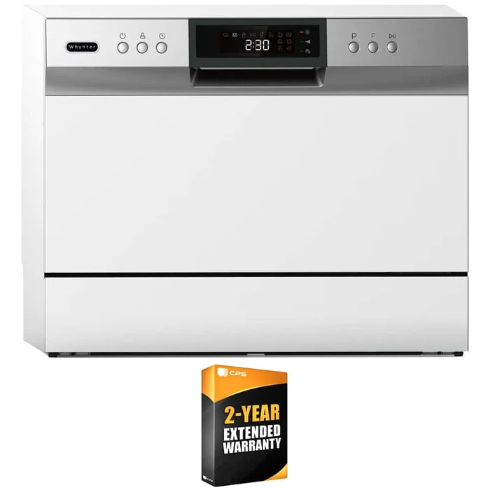 Whynter CDW-6831WES Energy Star Countertop Portable Dishwasher, White Bundle with 2 YR CPS Enhanced Protection Pack