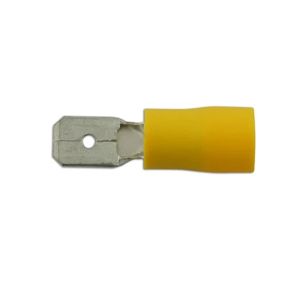 Wiring Connectors – Yellow – Male Blade – 6.3mm – Pack Of 100