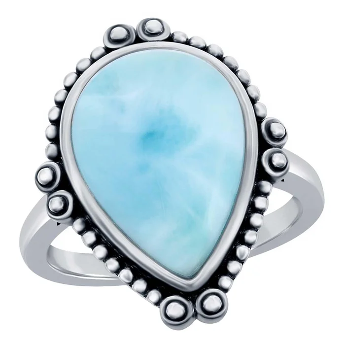 Women’s Ring – Pear-Shaped Designed Oxidized, Size 6 | W-2678-6