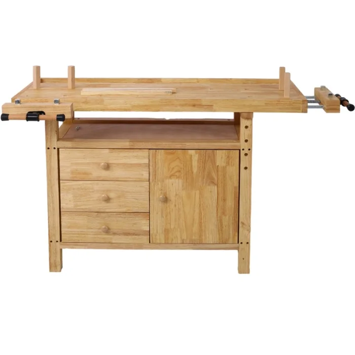 Wood Workbench – Wooden Workbench for Garage Workshop and Home, with Rapid Action Woodworking Vise 7 59267549