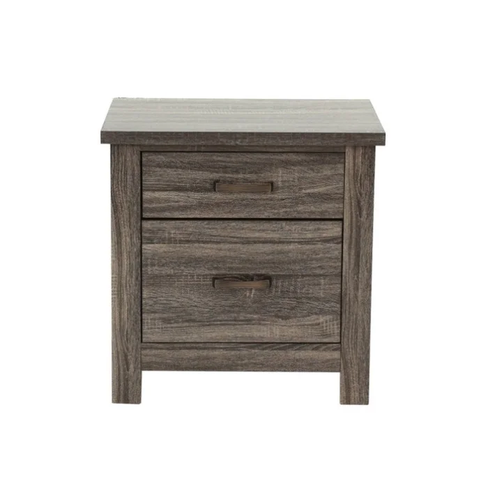 Wooden 2 Drawers Nightstand in Brown Finish GL-B016P251351
