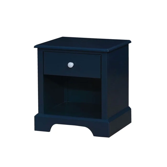 Wooden Nightstand with Bottom Shelf, Blue GL-B016P251389