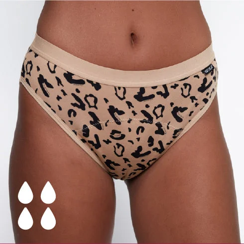 WUKA Leopard Print Bikini Period Pants – Heavy Flow