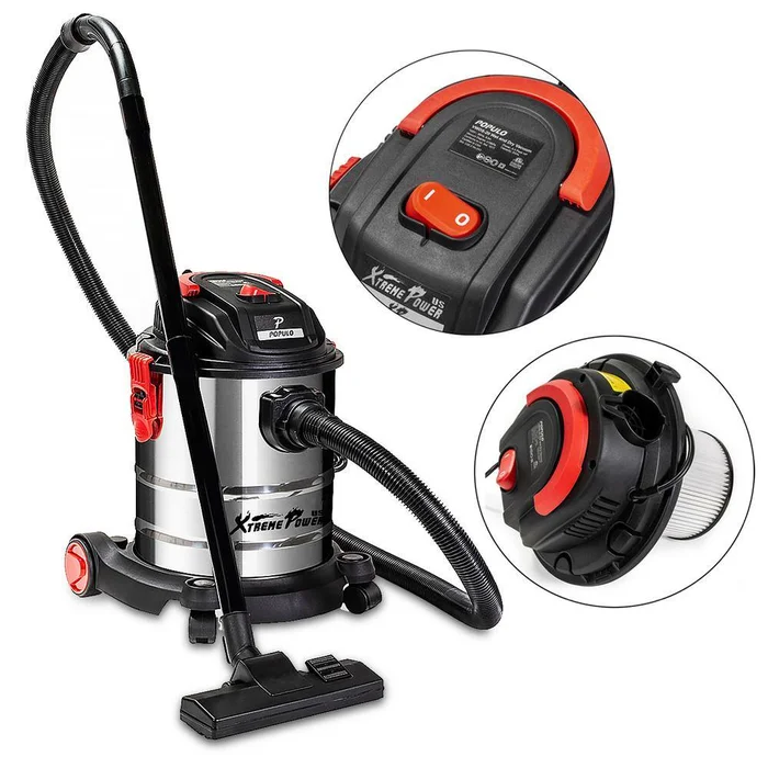 XtremepowerUS 71011-H3 5.5 Peak HP 1000-Watt 5 Gal. 3-In-1 Stainless Steel Wet/Dry Blower Shop Vacuum
