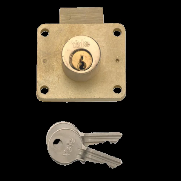 YALE 066 Cylinder Till Lock 22mm PB Keyed To Differ – Satin Brass